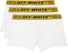 Набор из трех белых боксеров с логотипом Off-White