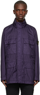 Пурпурное водостойкое пальто Stone Island