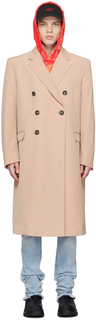 Бежевое двубортное пальто 424 Suncoat Girl
