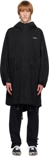 Черное пальто с принтом Undercover