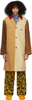 Коричнево-бежевое пальто со вставками Carhartt WIP Edition Marni