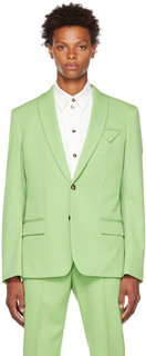 Зеленый пиджак из гладкой ткани Bottega Veneta