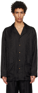 Черная пижамная рубашка Barocco Versace Underwear