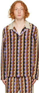 Разноцветная пижамная рубашка с V-образным вырезом Valentino