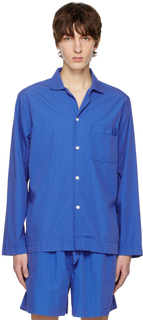 Синяя пижамная рубашка на пуговицах Tekla