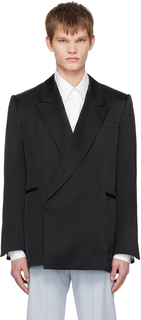Черный двубортный пиджак Alexander McQueen