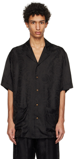 Черная пижамная рубашка Barocco Versace Underwear