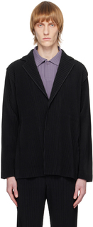 Черный строгий пиджак со складками 1 Homme Plissé Issey Miyake