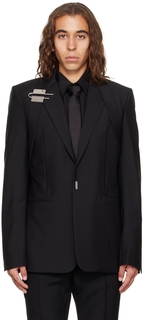Черный пиджак с U-образным замком Givenchy