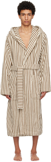 Off-White и коричневый халат с капюшоном Tekla