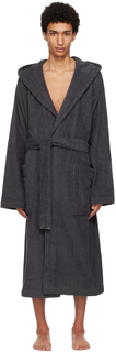 Черный халат с капюшоном Tekla