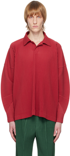 Красная футболка-поло Monthly Color February Homme Plissé Issey Miyake