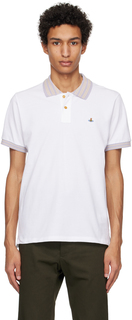 Белая рубашка-поло с воротником в полоску Vivienne Westwood