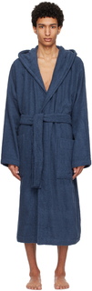 Темно-синий халат с капюшоном Tekla