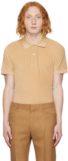 Светло-коричневая махровая рубашка-поло TOM FORD