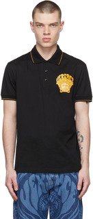 Черная футболка-поло с Медузой Versace