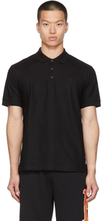 Черная футболка-поло с монограммой Burberry