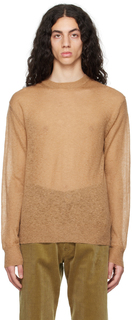 Светло-коричневый свитер с круглым вырезом AURALEE