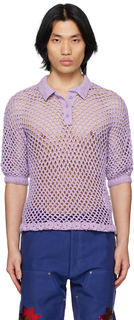 Пурпурная футболка-поло с цветочным принтом Sky High Farm Workwear