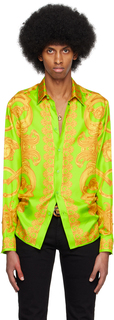 Зеленая и желтая рубашка Barocco 660 Versace