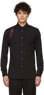 Черная поплиновая рубашка Alexander McQueen
