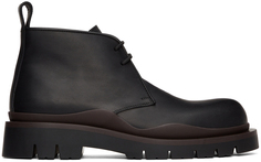 Черно-коричневые ботинки Desert с шинами Bottega Veneta
