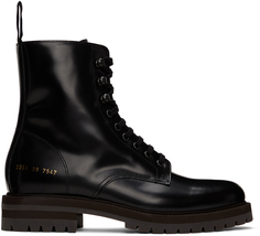 Черные кожаные армейские ботинки Common Projects