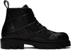 Черные ботинки Strut Grid Bottega Veneta