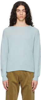Синий свитер с жестким кручением AURALEE