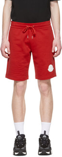 Красные хлопковые шорты Moncler
