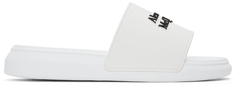 Белые шлепанцы с логотипом для бассейна Alexander McQueen