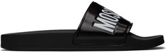Черные шлепанцы с логотипом для бассейна Moschino