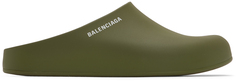 Закрытые шлепанцы цвета хаки для бассейна Balenciaga