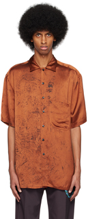 Оранжевая рубашка с воротником-стойкой Song for the Mute