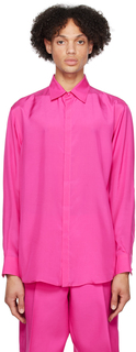 Розовая шелковая рубашка Valentino