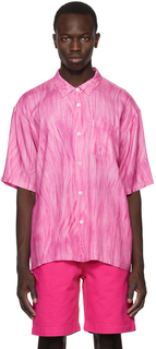 Розовая рубашка с принтом Stüssy Stussy