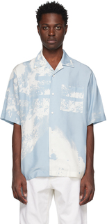 Сине-белая рубашка с принтом OAMC
