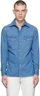 Синяя джинсовая рубашка для отдыха TOM FORD