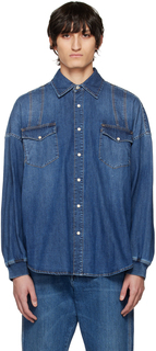 Синяя джинсовая рубашка с ремнями безопасности Alexander McQueen