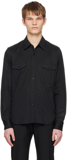 Черная рубашка с карманом на клапане TOM FORD