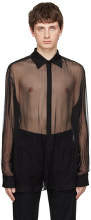 Черная прозрачная рубашка Valentino
