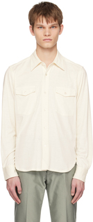 Рубашка Off-White с расклешенным воротником TOM FORD