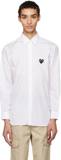 Белая рубашка с сердечками Comme des Garçons Play