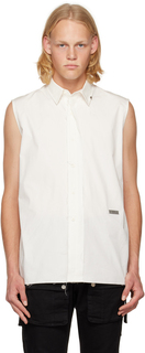 Белая рубашка без рукавов с необработанными краями C2H4