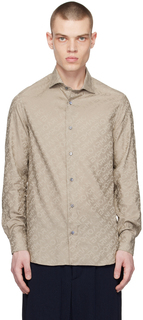Рубашка серо-коричневого цвета Emporio Armani
