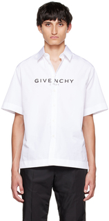 Белая рубашка с принтом Givenchy