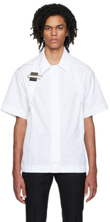 Белая хлопковая рубашка с коротким рукавом Givenchy