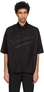 Черная рубашка с вышивкой Valentino