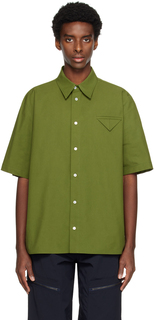 Зеленая рубашка на шнуровке Bottega Veneta
