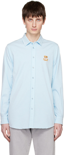 Синяя рубашка с плюшевым мишкой Moschino